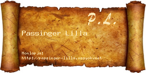 Passinger Lilla névjegykártya